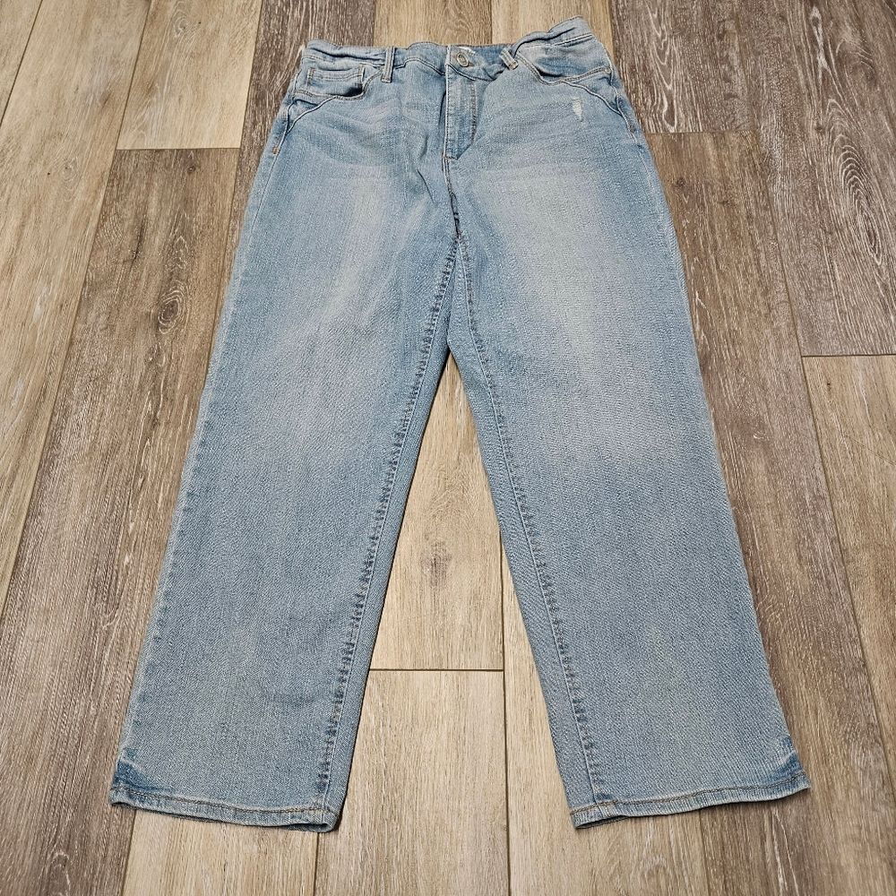 Code Bleu High Rise Straight Ankle Jeans Blue Stretch Denim Women's 6 Casual